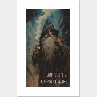 OUT OF SPELLS - DARK FANTASY WIZARD SHIRT Posters and Art